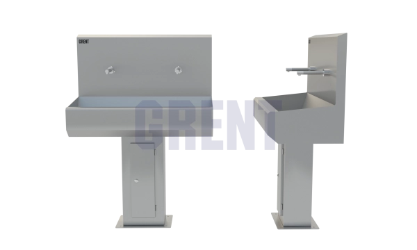 Умывальник 2-секционный на стойке GRENT-S-02